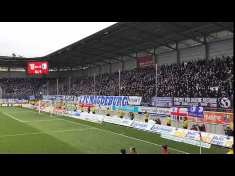 Hallescher FC - FC Magdeburg 24.01.2016 Magdeburg fans