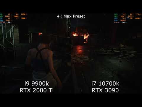Resident Evil 3 Remake 4k RTX 3090 vs RTX 2080 Ti