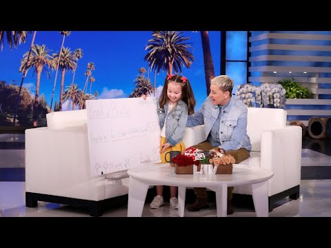 布里埃爾向艾倫贈送她的項鍊籌款支票。 (Brielle Presents Ellen with a Check from Her Necklace Fundraiser)