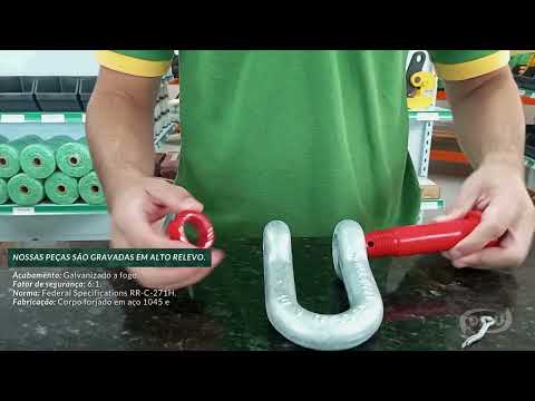 Manilha Reta Pesada Galv. PPC 8.5 Ton 1 Polegada