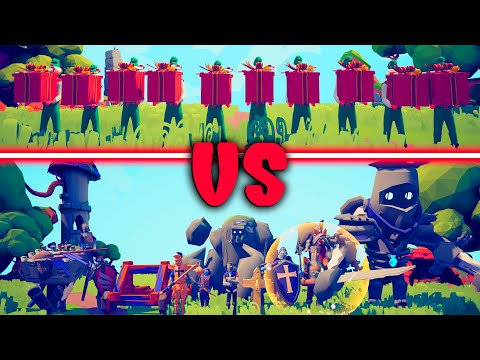 PRESENT ELF TEAM vs MEGA MEDIEVAL TEAM - Totally Accurate Battle Simulator | TABS