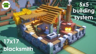 Minecraft | How to Build a Small Fortified Blacksmith [EASY 5x5 System]