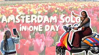 Exploring Amsterdam in a Day | Solo Travel Vlog: Tulip Gardens, Van Gogh Museum, Apple Pies