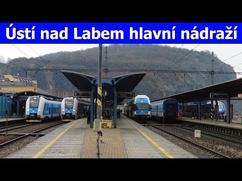Vlaky - Ústí nad Labem hlavní nádraží - 21.2.2019