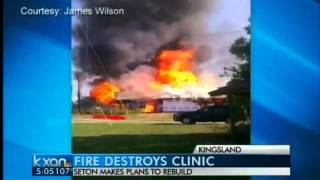 preview picture of video 'Fire destroys Seton Kingsland healthcare clinic'