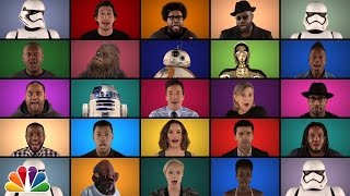 Jimmy Fallon, The Roots &amp; &quot;Star Wars: The Force Awakens&quot; Cast Sing &quot;Star Wars&quot; Medley (A Cappella)