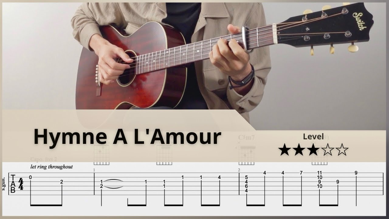 【TAB】愛の讃歌(Hymne à l'amour) | Fingerstyle Guitar | ソロギター