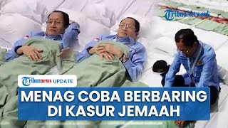 Momen Menag Berbaring di Kasur Jemaah Haji saat Tinjau Tenda di Armuzna, Nasaruddin: Semua Siap