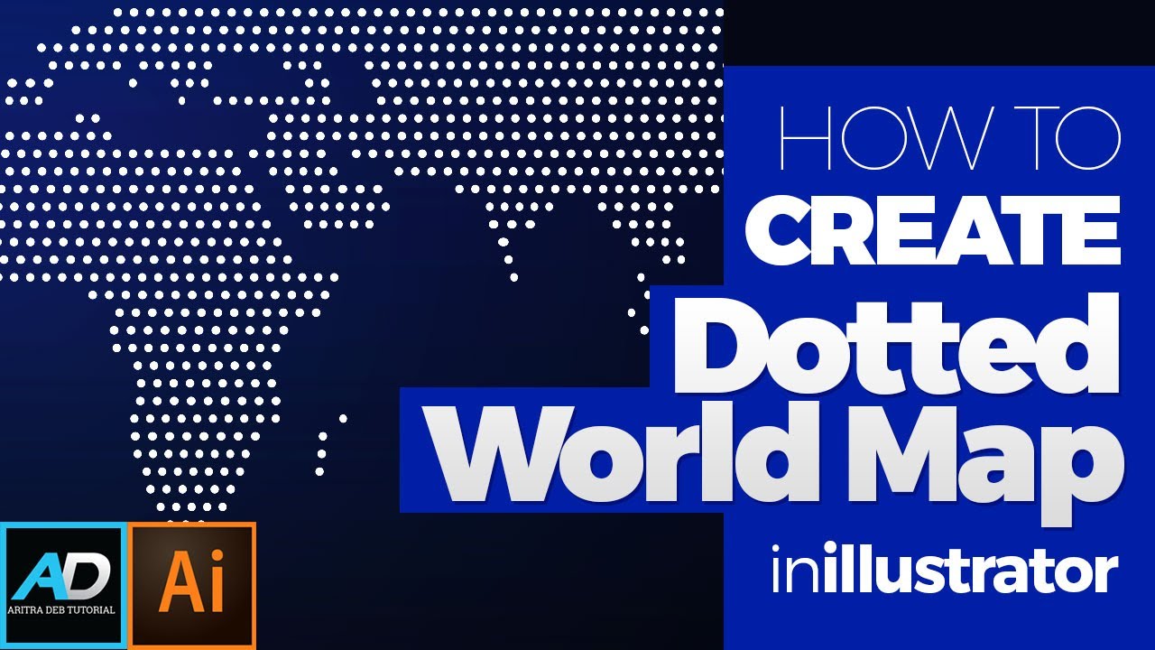 How to Make Dotted World Map Design in illustrator | Adobe Illustrator Tutorial