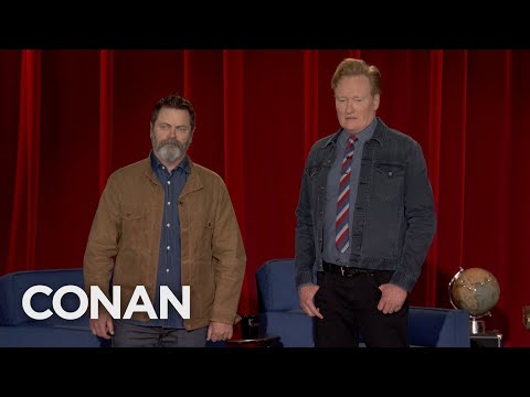 Nick Offerman Struggles To Keep It Together During Emotional Farewell To Conan O'Brien