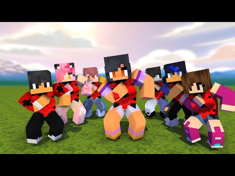 MONSTER SCHOOL :APHMAU LADY BUG CUTE LITTLE SISTERS DANCE JOANA MEME - MINECRAFT ANIMATION