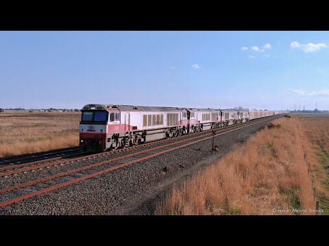 5PM9 SCT Mixed Freight Train With Four Diesel Locomotives (14/5/2023) - PoathTV Australian Railways