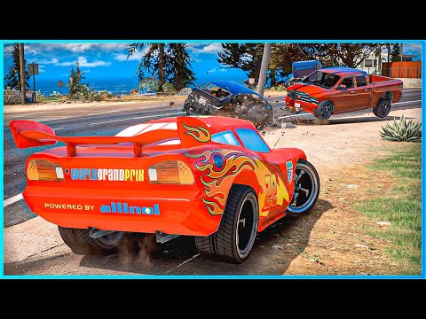 *CRAZY* Cars Lightning McQueen Crashes Ep.45 – GTA 5