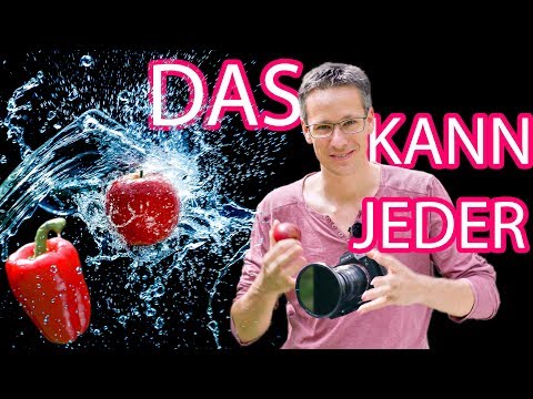 FOTOGRAFIEREN LERNEN 11 🍎 Apfel Splash Wassertropfen EINFACH