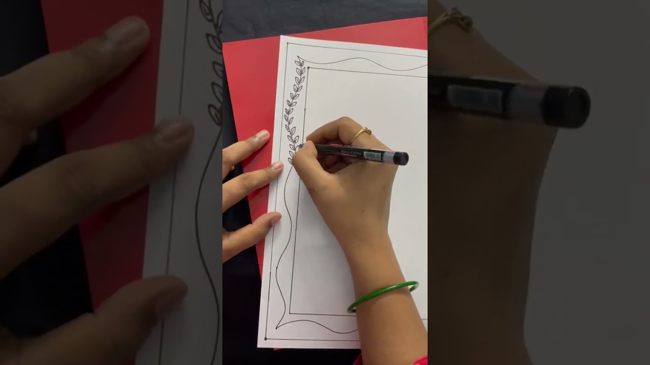 Beautiful and satisfying border design,#shorts #projectfiledecoration #border_design #indietube