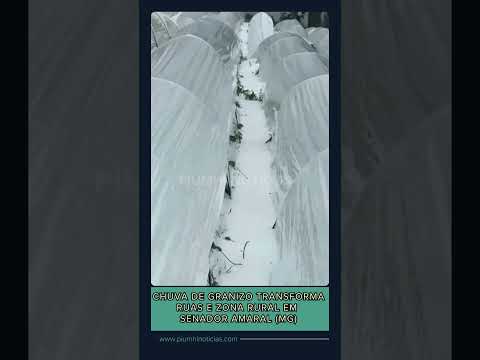 Chuva de granizo transforma ruas e zona Rural no sul de MG