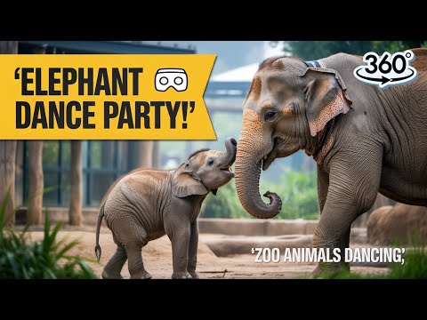 360 VR video Elephant Mother & Baby Dance at the Zoo!