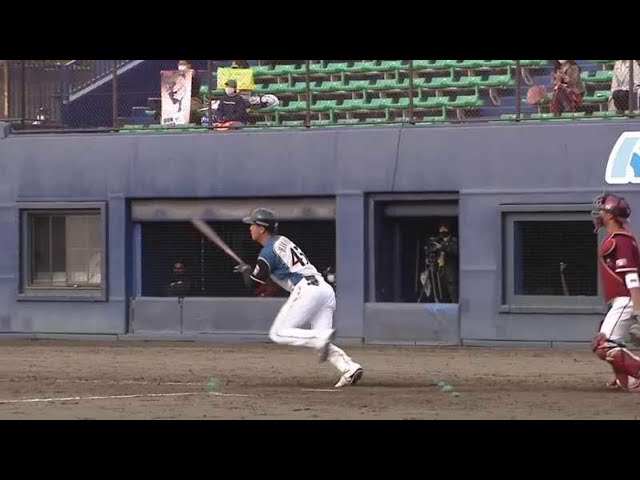 【ファーム】ファイターズ・平沼 意地の2点タイムリー2ベースヒット!! 2021/4/15 F-E(ファーム)