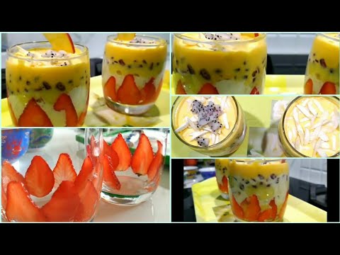 Ice cream truffle with fruit custard