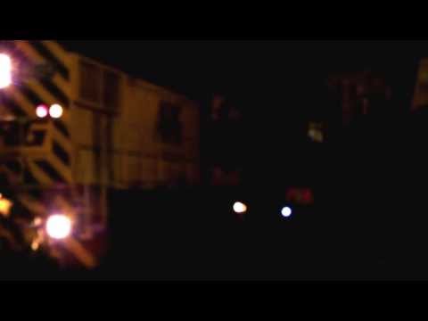 DAZ1901 light engine crossing Yelverton Road Midand WA at night.