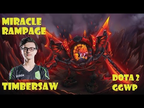 Miracle - 9000MMR Plays Timbersaw with Rampage - Dota 2