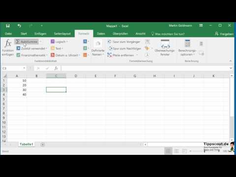 Excel Grundlagen: Summe aus mehreren Zellen bilden