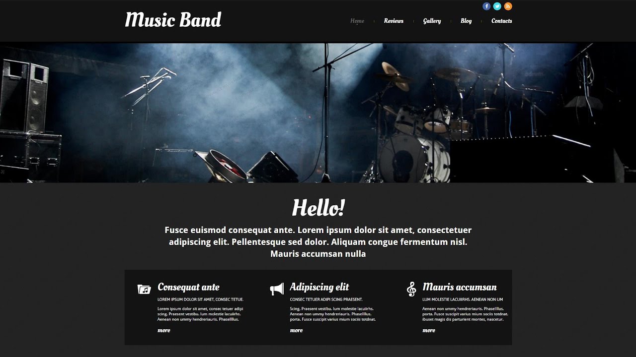 Music Band Responsive Website Template by WT - 52511