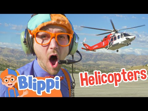 Blippi Explores A Fire Helicopter | Learning Vehicle Videos With Blippi