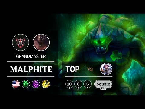 Malphite Top vs Fiora - NA Grandmaster Patch 9.8