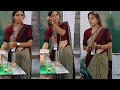 School Teacher Hot Saree Navel Show Rare Saree Slip Cute Navel