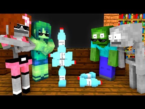 BOTTLE FLIP Challenge - Minecraft Animation