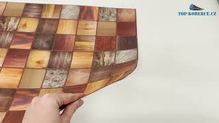 3D obkladový omyvatelný panel PVC Dřevo Tram mořený (955x480mm)