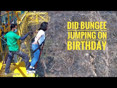 Bunjee jumping on my birthday at Rishikesh 