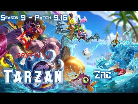 GRF Tarzan ZAC vs KHA'ZIX Jungle - Patch 9.16 KR Ranked