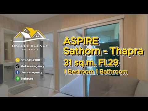 Aspire Sathorn-Thapra, Bangkok, 359 Ratchaphruek Road, Bukkalo, Thon Buri, Bangkok, 1 Bedroom, 31 sqm, Condo For Rent, by NATTAPHONG Yodmanotham (K. Book), 500531718 - DDproperty.com