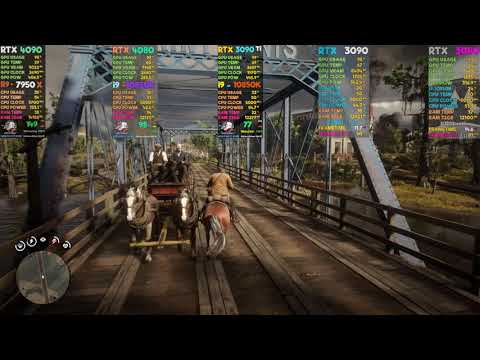 RTX 4090 vs RTX 4080 vs RTX 3090 Ti vs RTX 3090 vs RTX 3080 RDR 2 Gameplay