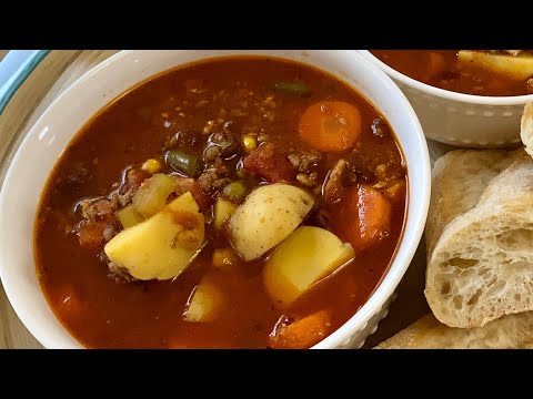 How to make Hamburger Vegetable Soup | Vegetable Beef...
