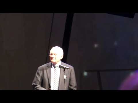 Neil Armstrong being introduced at the very first Starmus Conference held in Tenerife in 2011.