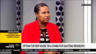 Option for RDP house or a stand for Gauteng residents