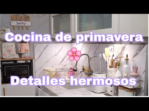 PRIMAVERA en mi cocina pequeña 🌸 Decoración bonita, simple y acogedora