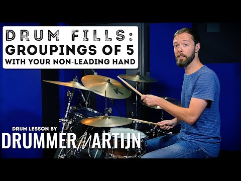 Drum Fills: Groupings of 5 with Your Weak Hand // Drum Lesson w/ DrummerMartijn