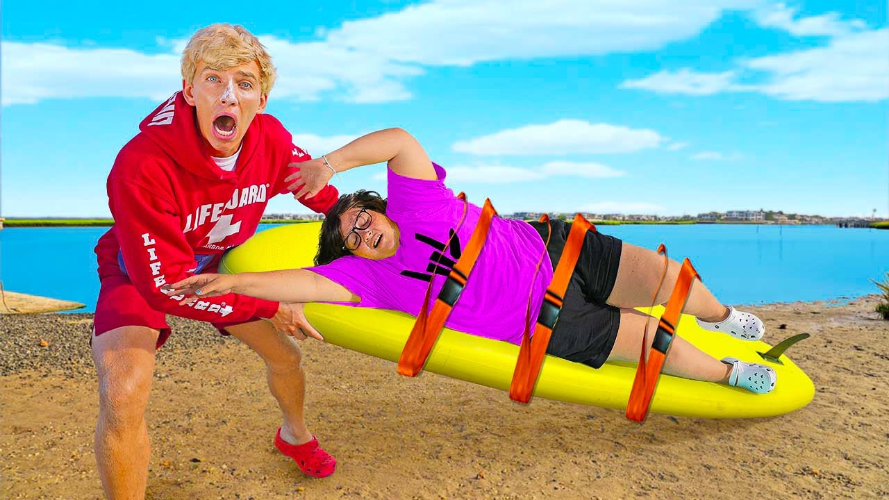 WE RESCUED THE MYSTERY NEIGHBOR!! (Undercover LIFEGUARDS for a Day)