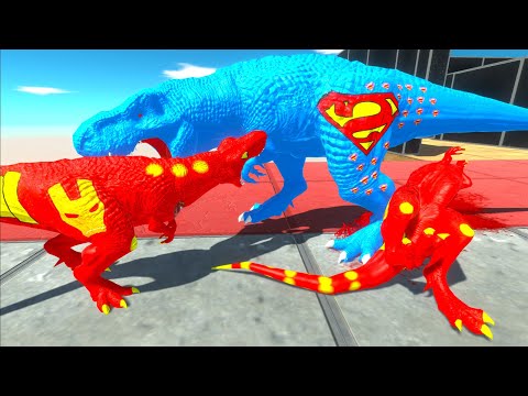 ONLY FAST RUNNERS WILL ESCAPE SUPERMAN T-REX - Animal Revolt Battle Simulator