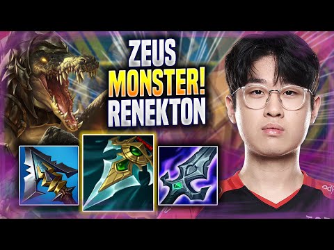 ZEUS IS A MONSTER WITH RENEKTON! - T1 Zeus Plays Renekton TOP vs Akali! | Season 2022
