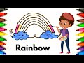 Rainbow Drawing, Painting, Coloring for Kids and Toddler | Learn Easy Drawing Step by Step