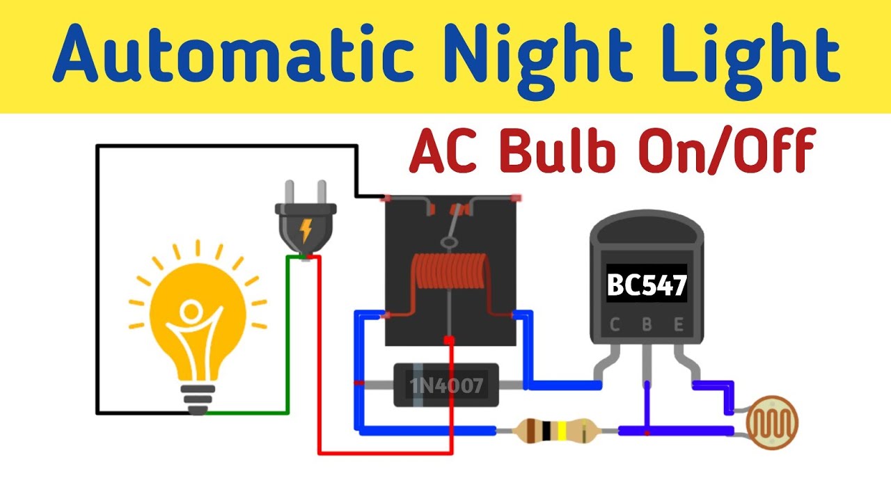 Automatic Night Light using Relay 230v AC