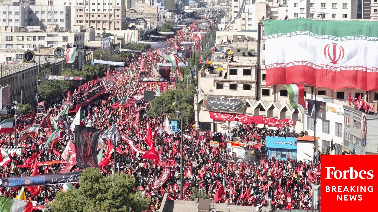 Video | Massive Crowds Attend Funeral Ceremony For Ayatollah Ali Khamenei In Mashhad, Iran