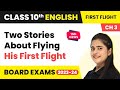 Two Stories About Flying His First Flight Chapter 3 Class 10 English Literature 2022 23