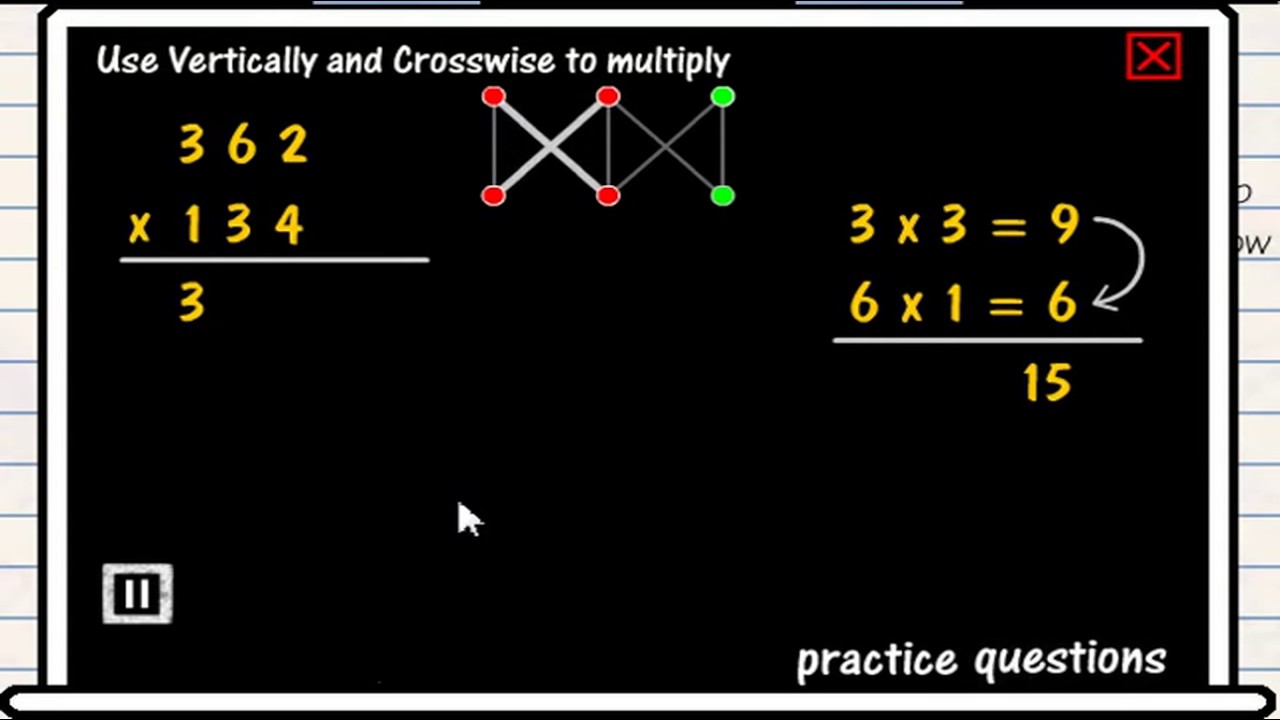 Vedic Maths Multiplication Vertically crosswise pattern trick