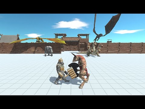 MUTANT PRIMATES WITH DRAGON VS FANTASY - Animal Revolt Battle Simulator